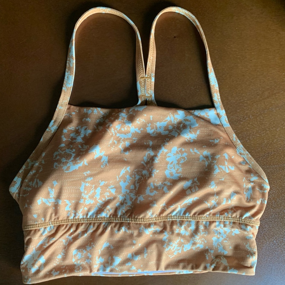 Prana yellow floral sports bra/top